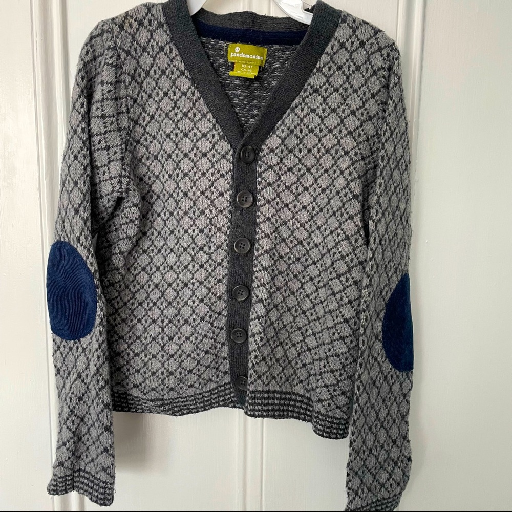 Pandemonium boys button up sweater with cord elbow pads size 4T worn once